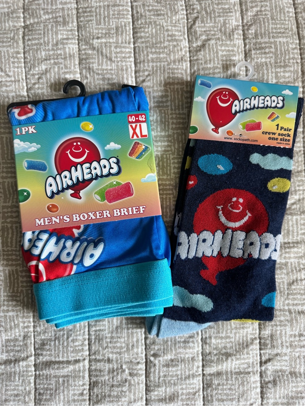 Men’s Blue Boxer Brief & Crew Sock Set - XL